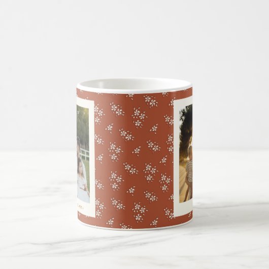 Rustic Terracotta Botanical Custom Photos Kaffeetasse (Mittel)