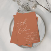 Rustic Terracotta Calligraphy QR Code Wedding Einladung