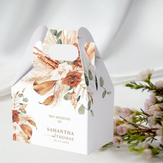 Rustic Terracotta Calligraphy Vielen Dank Geschenkschachtel