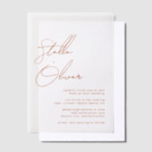 Rustic Terracotta Calligraphy Wedding Pergament Einladungen (Versetzt)