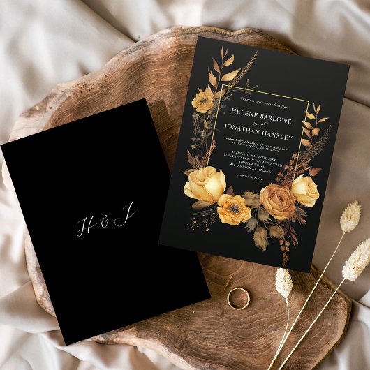 Rustic Terracotta Elegante Dark Moody Hochzeit im  Einladung