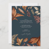 Rustic Terracotta Floral Boho Marine Hochzeit Einladung (Rückseite)
