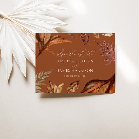 Rustic Terracotta Floral Boho Marine Hochzeit Save The Date