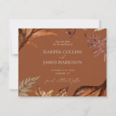 Rustic Terracotta Floral Boho Marine Hochzeit Save The Date (Rückseite)