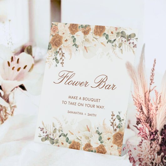 Rustic Terracotta Floral Flower Bar Sockelschild