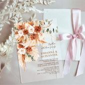 Rustic Terracotta Floral Pampas Wedge Acryleinladungen