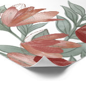 Rustic Terracotta Floral Wedding Sign Poster (Ecke)