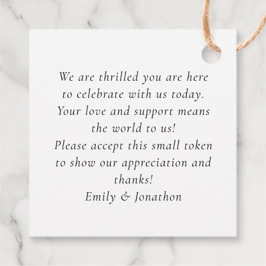 Rustic Terracotta Florals Liebe Dank Hochzeit Geschenkanhänger (Rückseite)