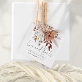 Rustic Terracotta Florals Liebe Dank Hochzeit Geschenkanhänger