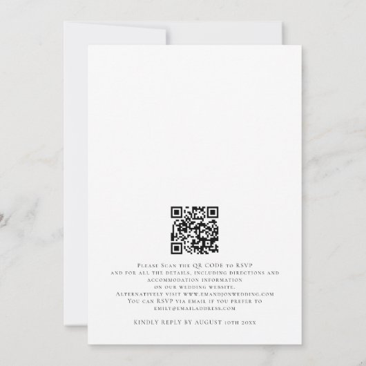 Rustic Terracotta Florals QR Code Wedding Einladung (Rückseite)