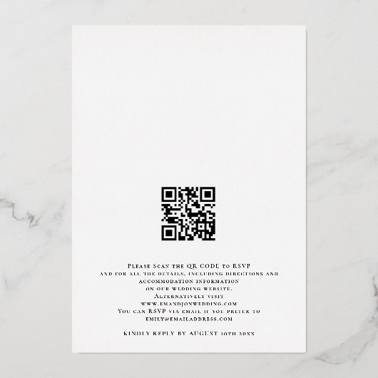 Rustic Terracotta Florals Script Wedding Real Foil Folieneinladung (Rückseite)