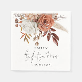 Rustic Terracotta Florals The Future Mrs. Serviette