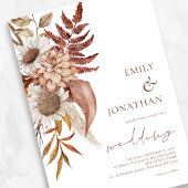 Rustic Terracotta Florals Wedding Einladung