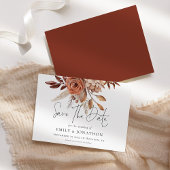 Rustic Terracotta Florals Wedding Save The Date