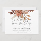 Rustic Terracotta Florals Wedding Save The Date (Vorderseite)