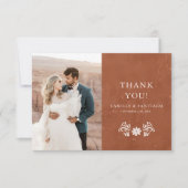 Rustic Terracotta Foto Danke Karte (Vorderseite)