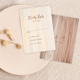 Rustic Terracotta Gold Aquarellfarben Monogram Wed RSVP Karte
