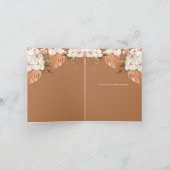 Rustic Terracotta Gold Boho Pampas Danke Karte (Innenseite)