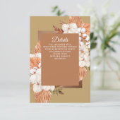 Rustic Terracotta Gold Boho Pampas Wedding Begleitkarte (Stehend Vorderseite)