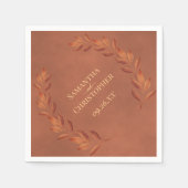 Rustic Terracotta Leaves Diagonal Design Wedding Serviette (Vorderseite)