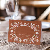 Rustic Terracotta Mexican Wedding Tischnummer