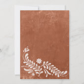 Rustic Terracotta Mexikanische Hochzeitsfeier Einl Einladung (Rückseite)