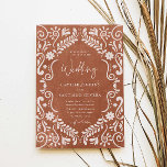 Rustic Terracotta Mexikanische Hochzeitsfeier Einl Einladung<br><div class="desc">Feiern Sie Ihre Liebe mit dieser rustikalen Terracotta mexikanische Hochzeitseinladung mit traditionellen Papel Picado und Talavera Designs. Ideal für eine Hochzeit mit boho-inspiriert oder mexikanischem Thema. Matching Artikel in unserem Shop Cava Party Designs.</div>