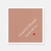 Rustic Terracotta Monogram Wedelparty Cocktail Serviette (Vorderseite)