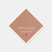 Rustic Terracotta Monogram Wedelparty Cocktail Serviette (Ecke)