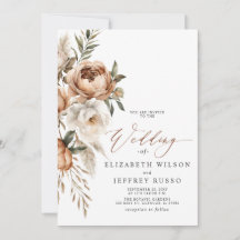 Rustic Terracotta Pampas Boho Floral Fall Wedding