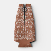 Rustic Terracotta Papel Picado Wedding Flaschenkühler (Rückseite)