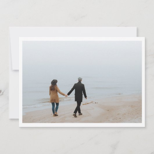 Rustic Terracotta Script Foto Collage Wedding Einladung (Rückseite)