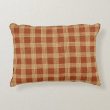Rustic Terracotta & Tan Plaid Farmhouse Check 