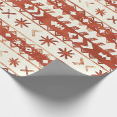 Rustic Terracotta Urlaubsmuster Weihnachten Geschenkpapier (Ecke)