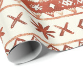 Rustic Terracotta Urlaubsmuster Weihnachten Geschenkpapier (Rolleneckpunkt)