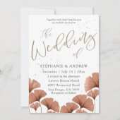 Rustic Terracotta Watercolor Botanical Wedding Einladung (Vorderseite)