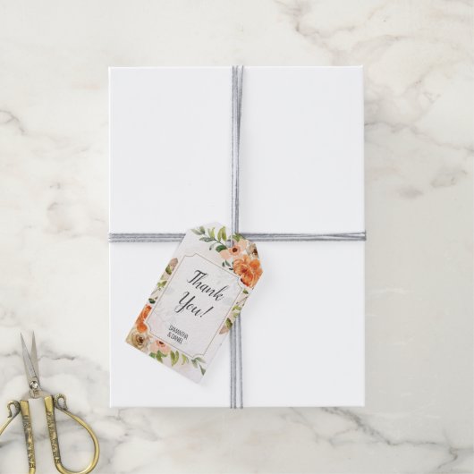 Rustic Terracotta Wedding Vielen Dank Geschenkanhänger (Mit Garn)