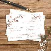 Rustic Terracotta Wildblume Wedding RSVP Card