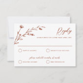 Rustic Terracotta Wildblume Wedding RSVP Card (Vorderseite)