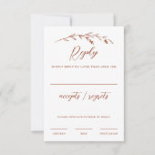 Rustic Terracotta Wildblume Wedding RSVP Card (Vorderseite)