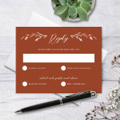 Rustic Terracotta Wildblume Wedding RSVP Card Einladung