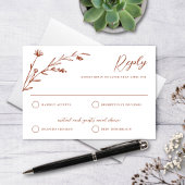 Rustic Terracotta Wildblume Wedding RSVP Card Karte