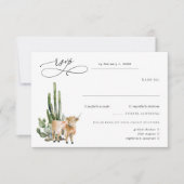 Rustic Texas Cactus & Cow Wedding RSVP (Vorderseite)