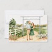 Rustic Texas Cactus & Cow Wedding RSVP Karte (Rückseite)