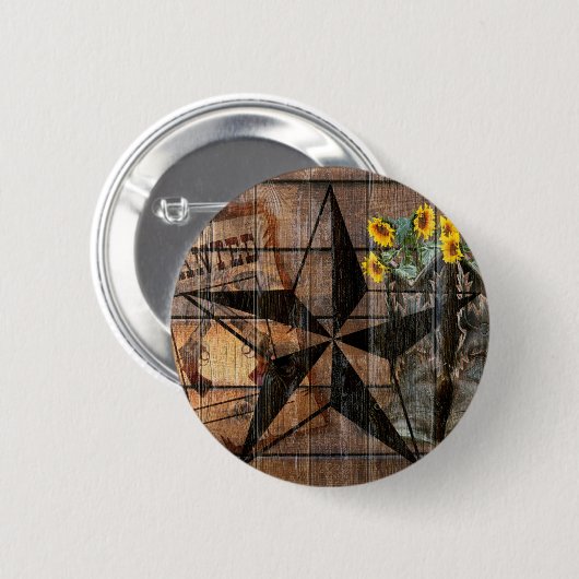 Rustic Texas Star Western Pistol Cowboy Boots Button (Vorne & Hinten)