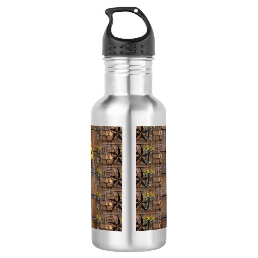 Rustic Texas Star Western Pistol Cowboy Boots Edelstahlflasche (Rückseite)