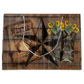 Rustic Texas Star Western Pistol Cowboy Boots Große Geschenktüte (Vorderseite)