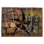 Rustic Texas Star Western Pistol Cowboy Boots Große Geschenktüte (Rückseite)