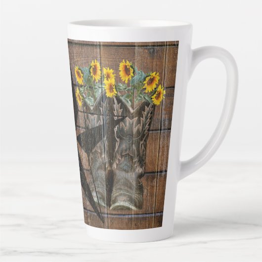 Rustic Texas Star Western Pistol Cowboy Boots Milchtasse (Rechts)