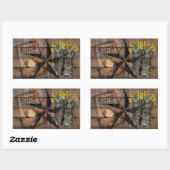 Rustic Texas Star Western Pistol Cowboy Boots Rechteckiger Aufkleber (Blatt)